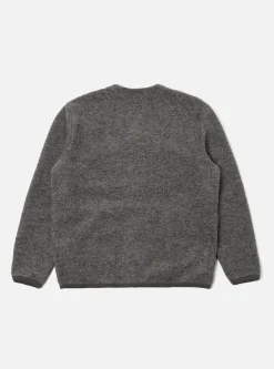Clearance Cardigan In Grey Marl Wool Fleece Men Fleece.
