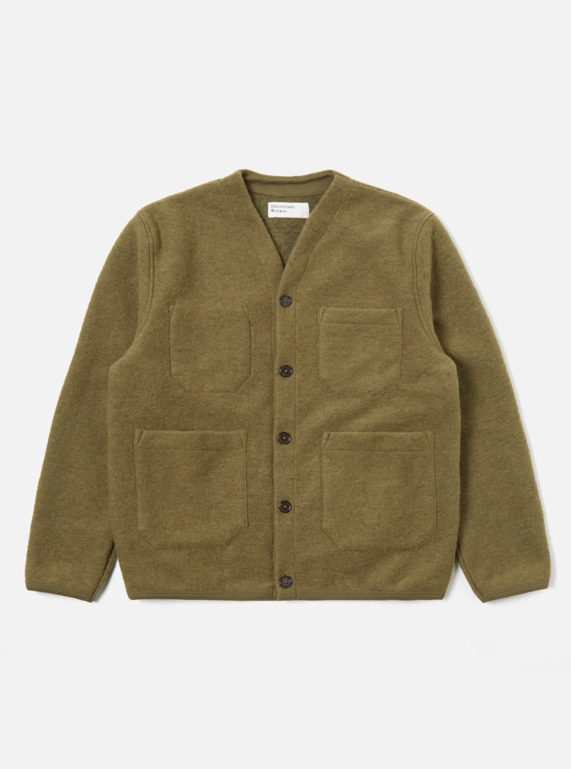 Shop Cardigan In Lovat Wool Fleece Men Fleece.