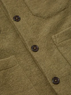 Shop Cardigan In Lovat Wool Fleece Men Fleece.