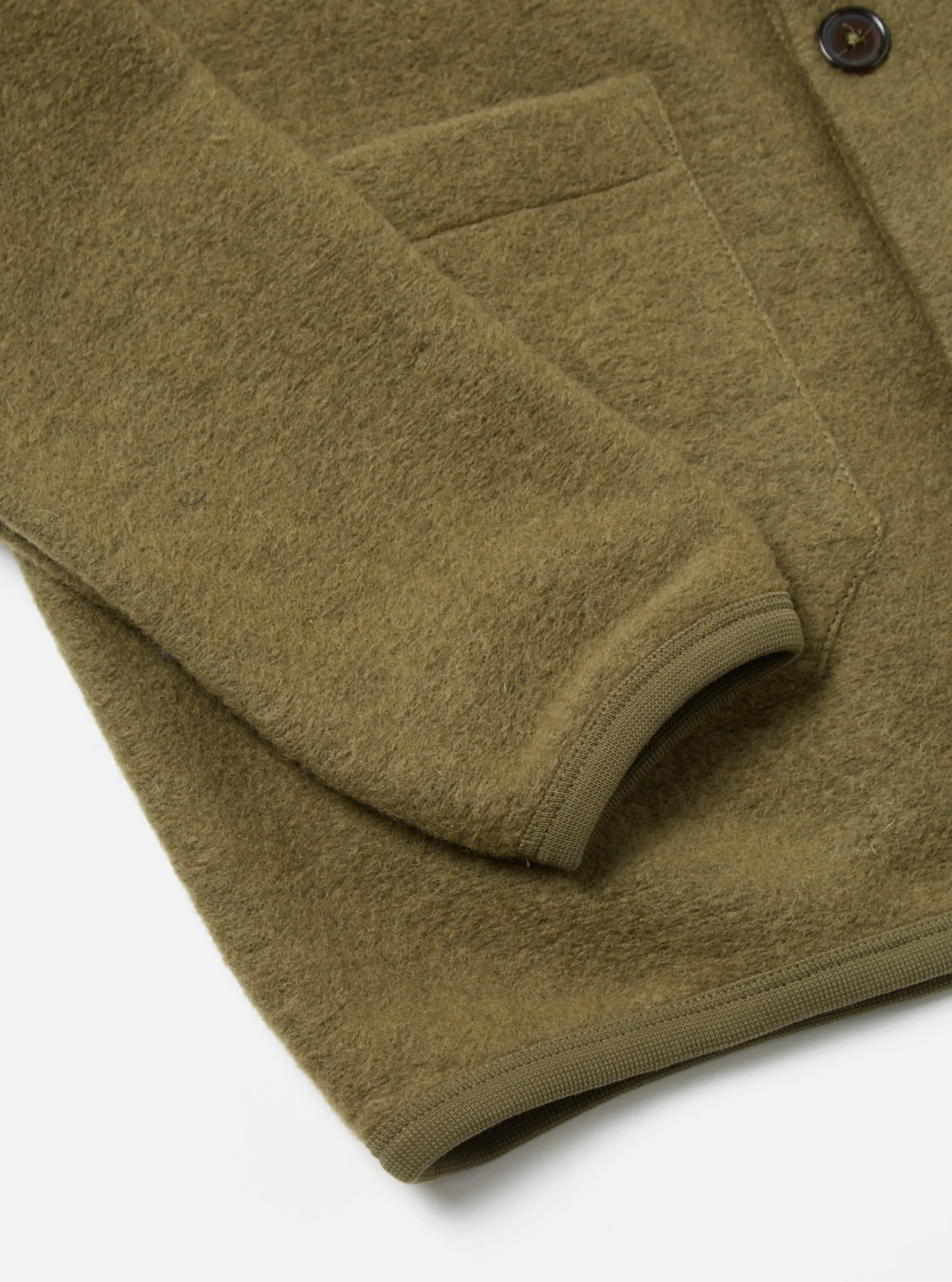 Shop Cardigan In Lovat Wool Fleece Men Fleece.