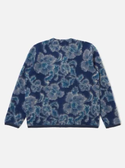 Fashion Cardigan In Navy Flower Fleece Men Fleece.