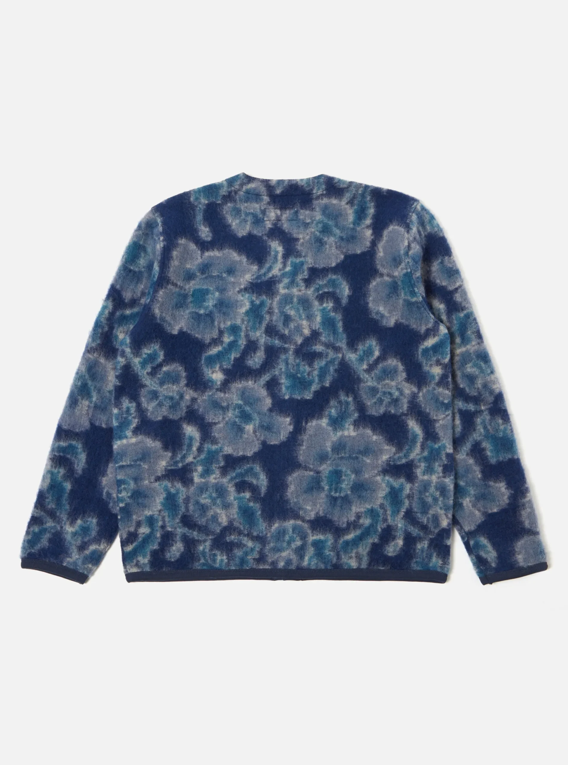 Fashion Cardigan In Navy Flower Fleece Men Fleece.