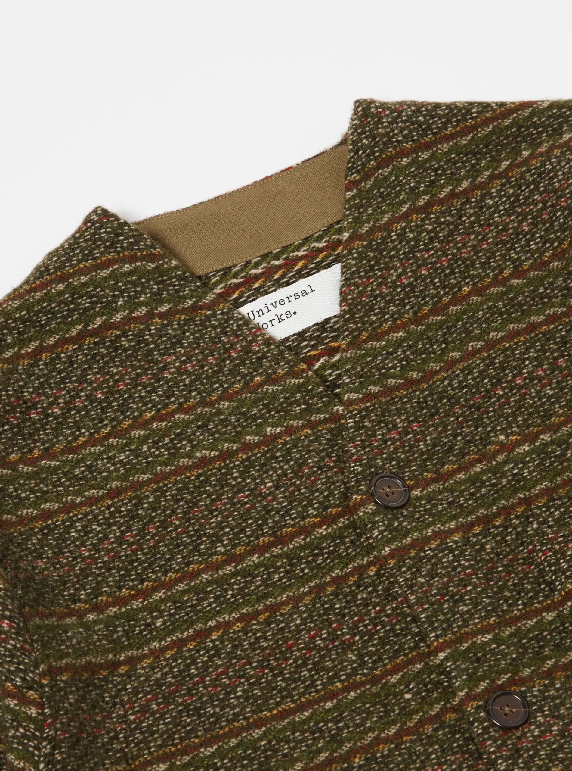 Fashion Cardigan In Olive Rug Stripe Men Fleece.