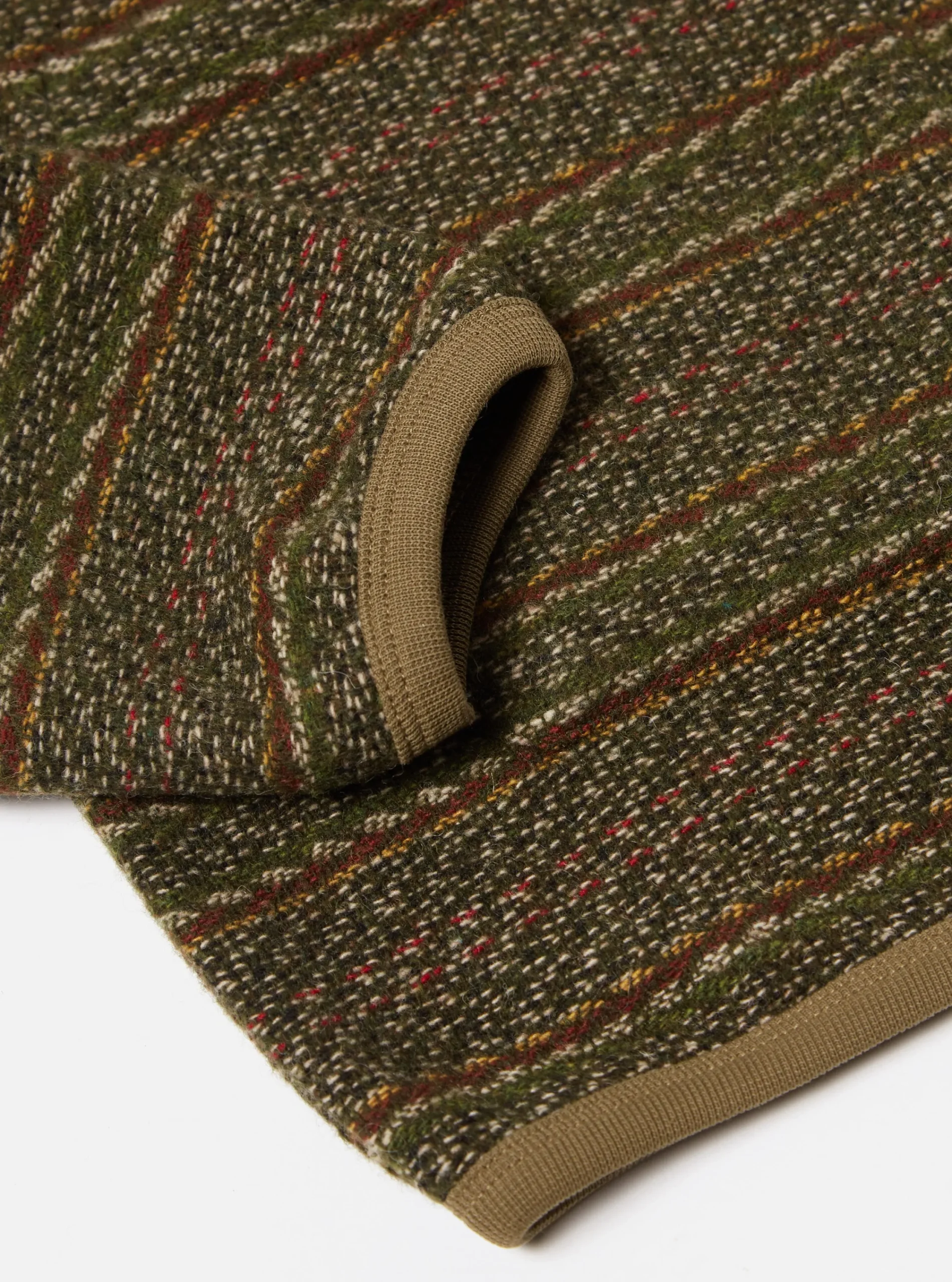 Fashion Cardigan In Olive Rug Stripe Men Fleece.