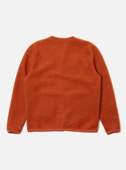 Best Sale Cardigan In Orange Wool Fleece Men Fleece.