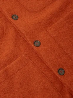 Best Sale Cardigan In Orange Wool Fleece Men Fleece.