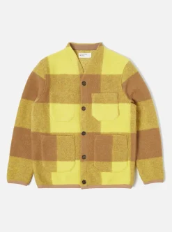 Sale Cardigan In Sand/Yellow Studio Check Fleece Men Fleece.