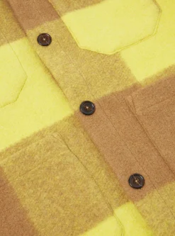 Sale Cardigan In Sand/Yellow Studio Check Fleece Men Fleece.