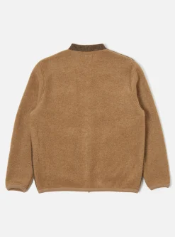 New Cardigan In Taupe/Brown Wool Fleece Men Fleece.