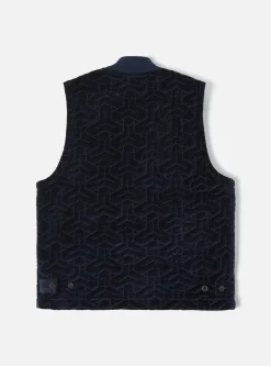 Sale Carlton Gilet In Midnight Velveteen Men Waistcoats & Gilets.