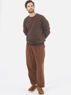 Outlet Classic Crew Sweatshirt In Brown Dry Handle Brushback Men Tees & Sweats.