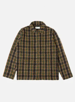 Fashion Coverall Jacket In Charcoal Crazy Check Wool Mix Men Jackets.