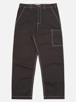 Fashion Coverall Pant In Black Twill Men Trousers.