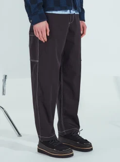 Fashion Coverall Pant In Black Twill Men Trousers.