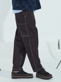 Fashion Coverall Pant In Black Twill Men Trousers.