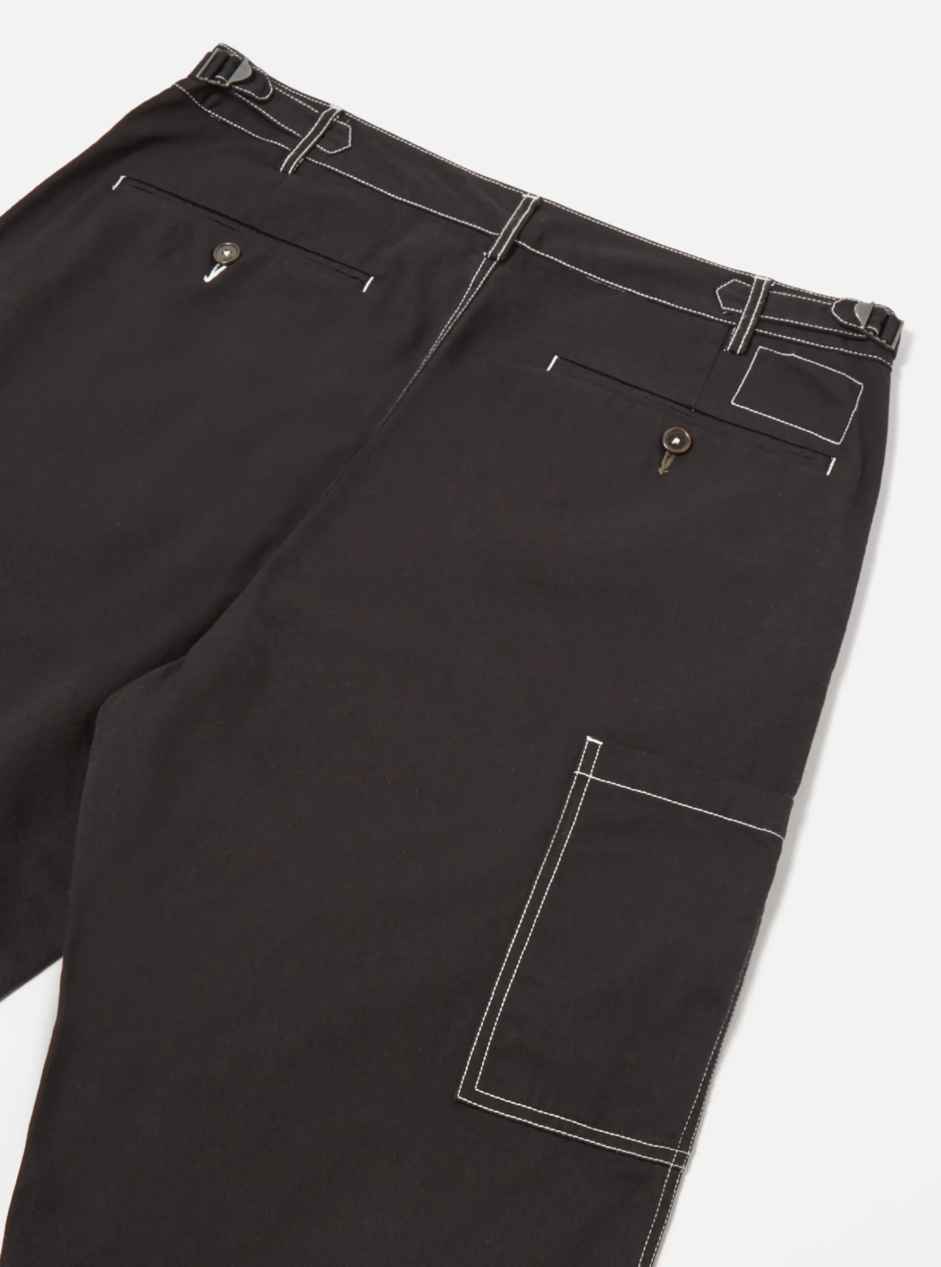Fashion Coverall Pant In Black Twill Men Trousers.