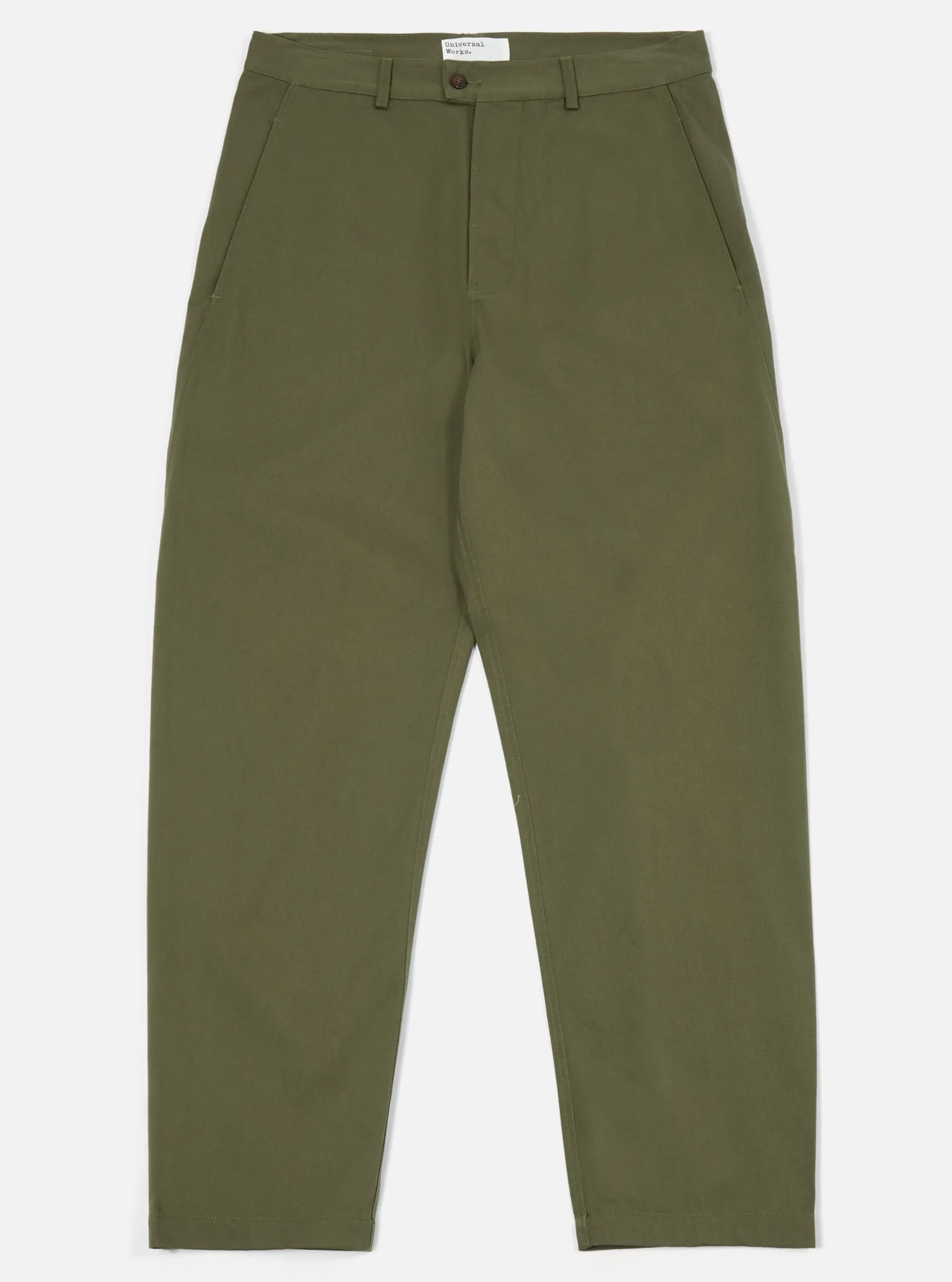 Shop Curved Pant In Light Olive Twill Men Suiting.