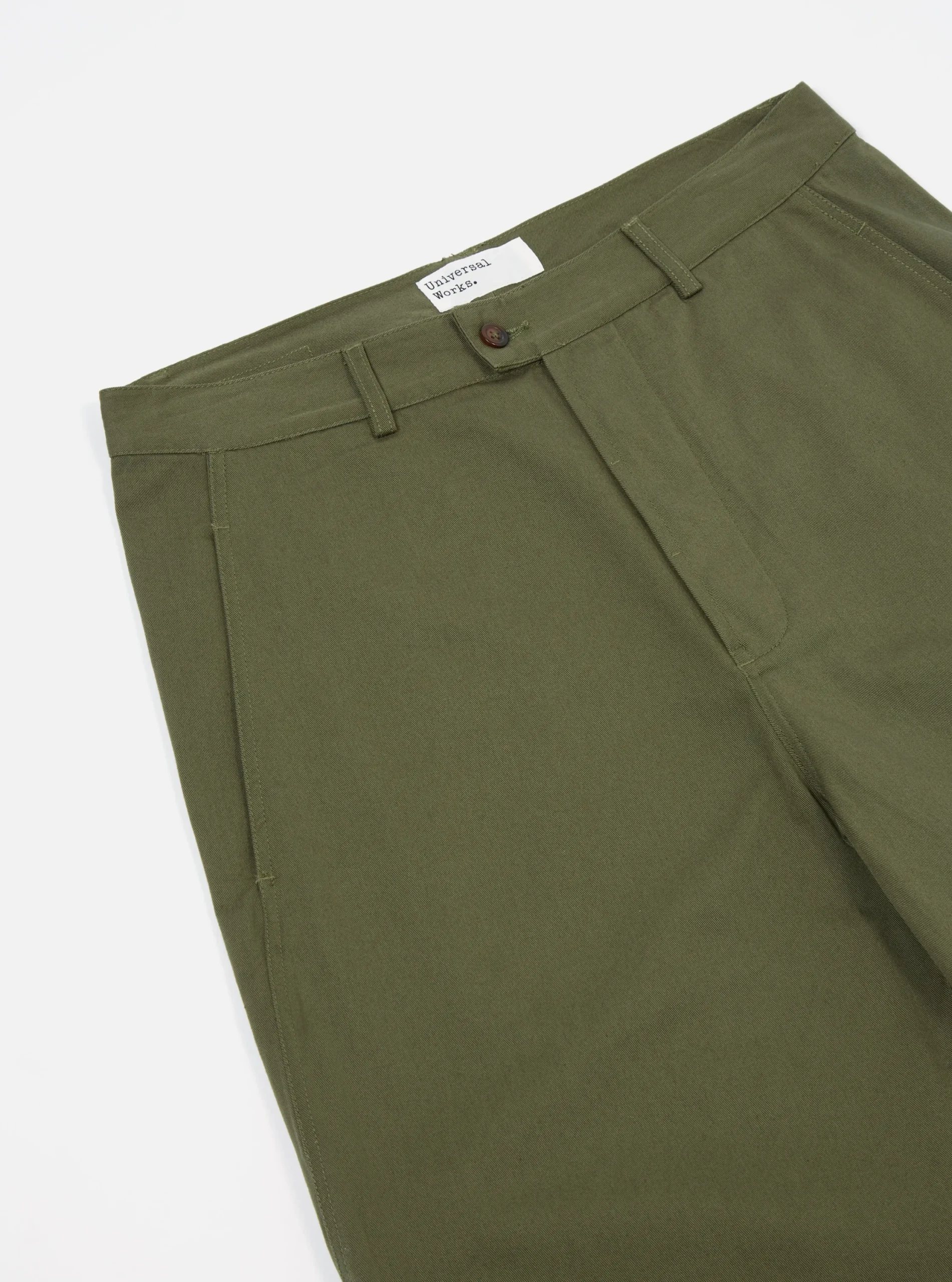 Shop Curved Pant In Light Olive Twill Men Suiting.