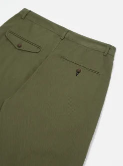 Shop Curved Pant In Light Olive Twill Men Suiting.