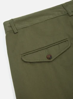 Shop Curved Pant In Light Olive Twill Men Suiting.