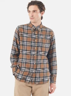 Shop Daybrook Shirt In Brown Ikat Twill Check Men Shirts.