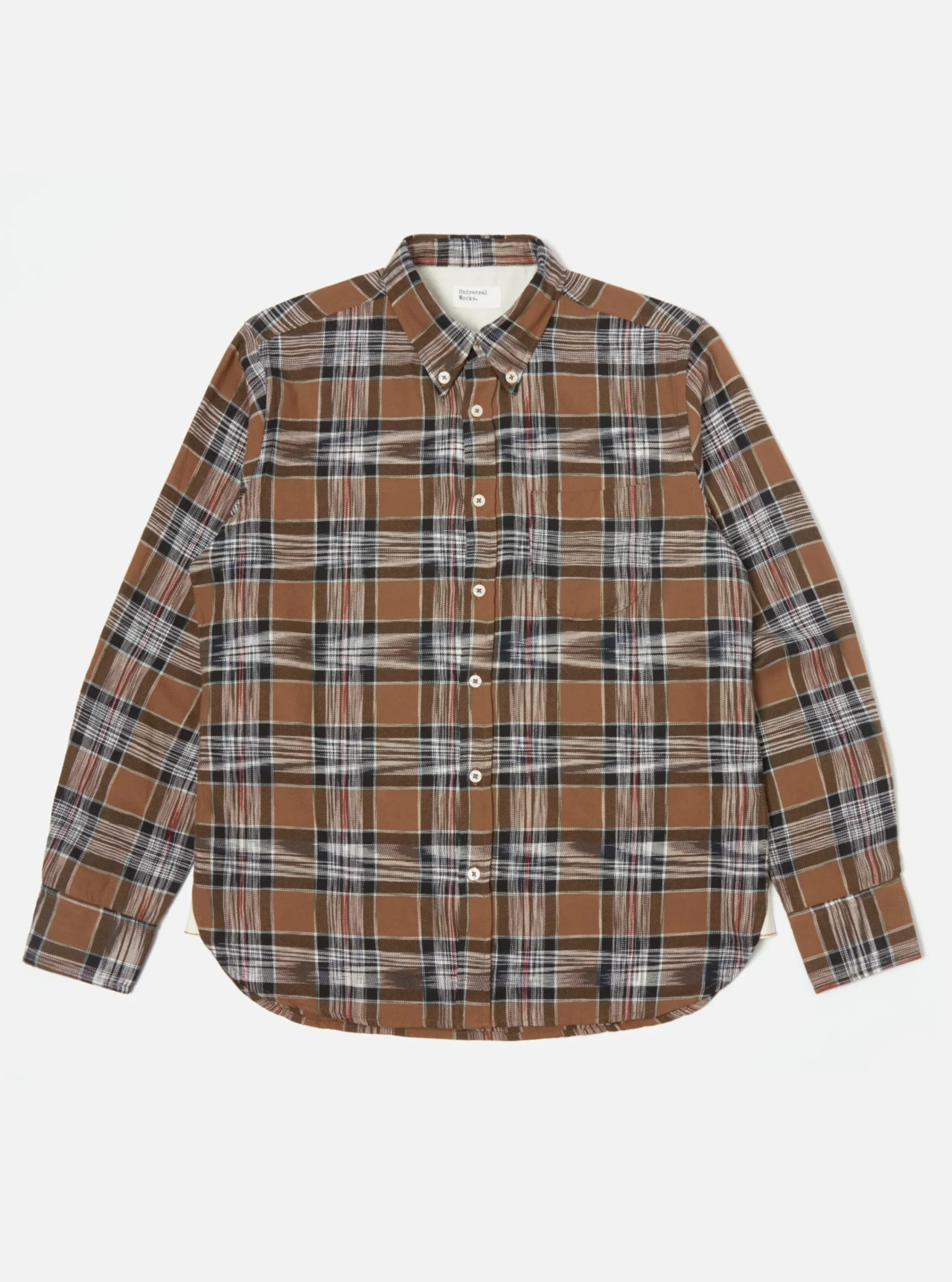 Shop Daybrook Shirt In Brown Ikat Twill Check Men Shirts.