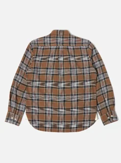 Shop Daybrook Shirt In Brown Ikat Twill Check Men Shirts.