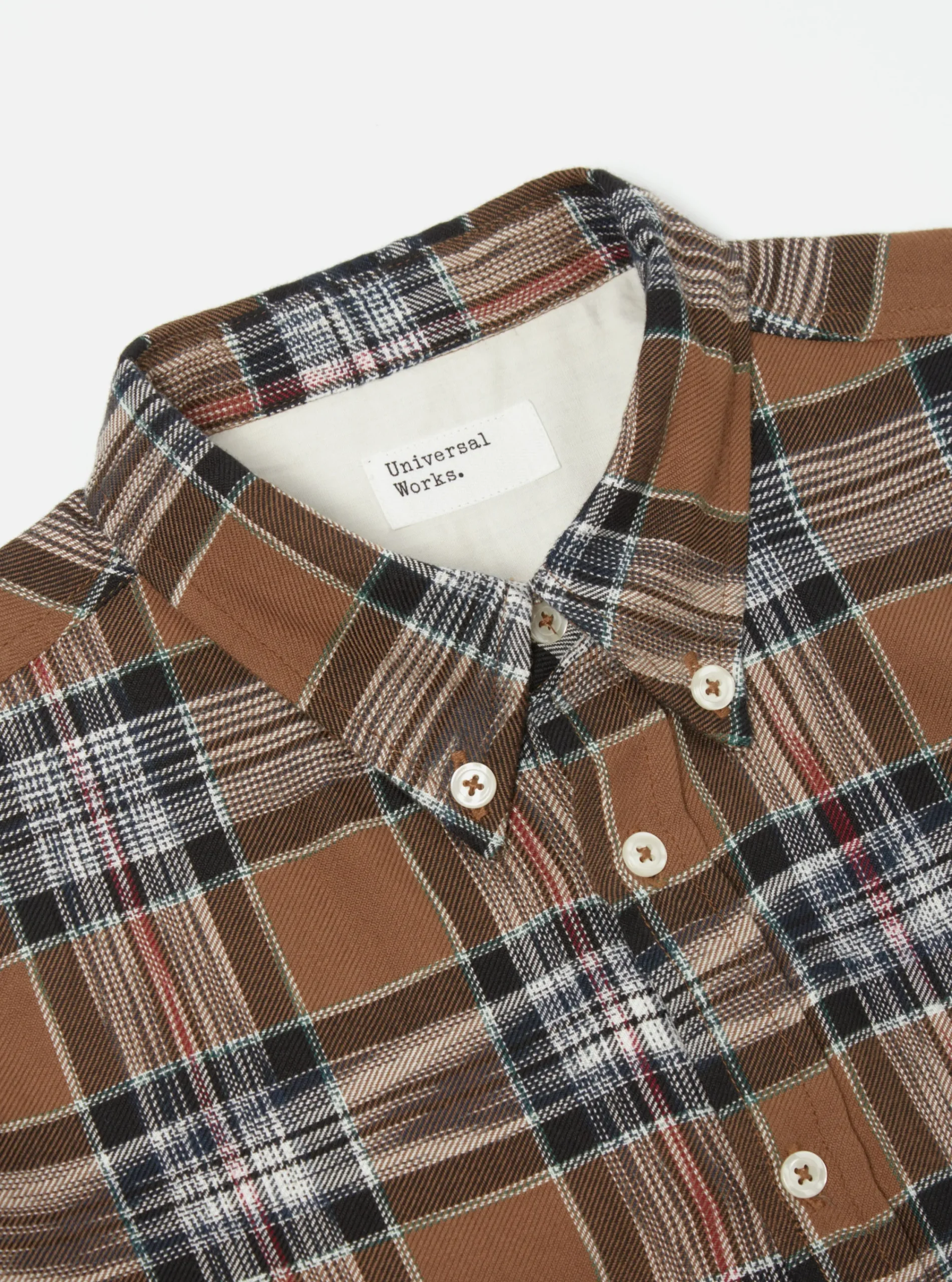Shop Daybrook Shirt In Brown Ikat Twill Check Men Shirts.