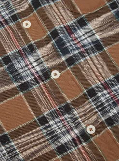 Shop Daybrook Shirt In Brown Ikat Twill Check Men Shirts.