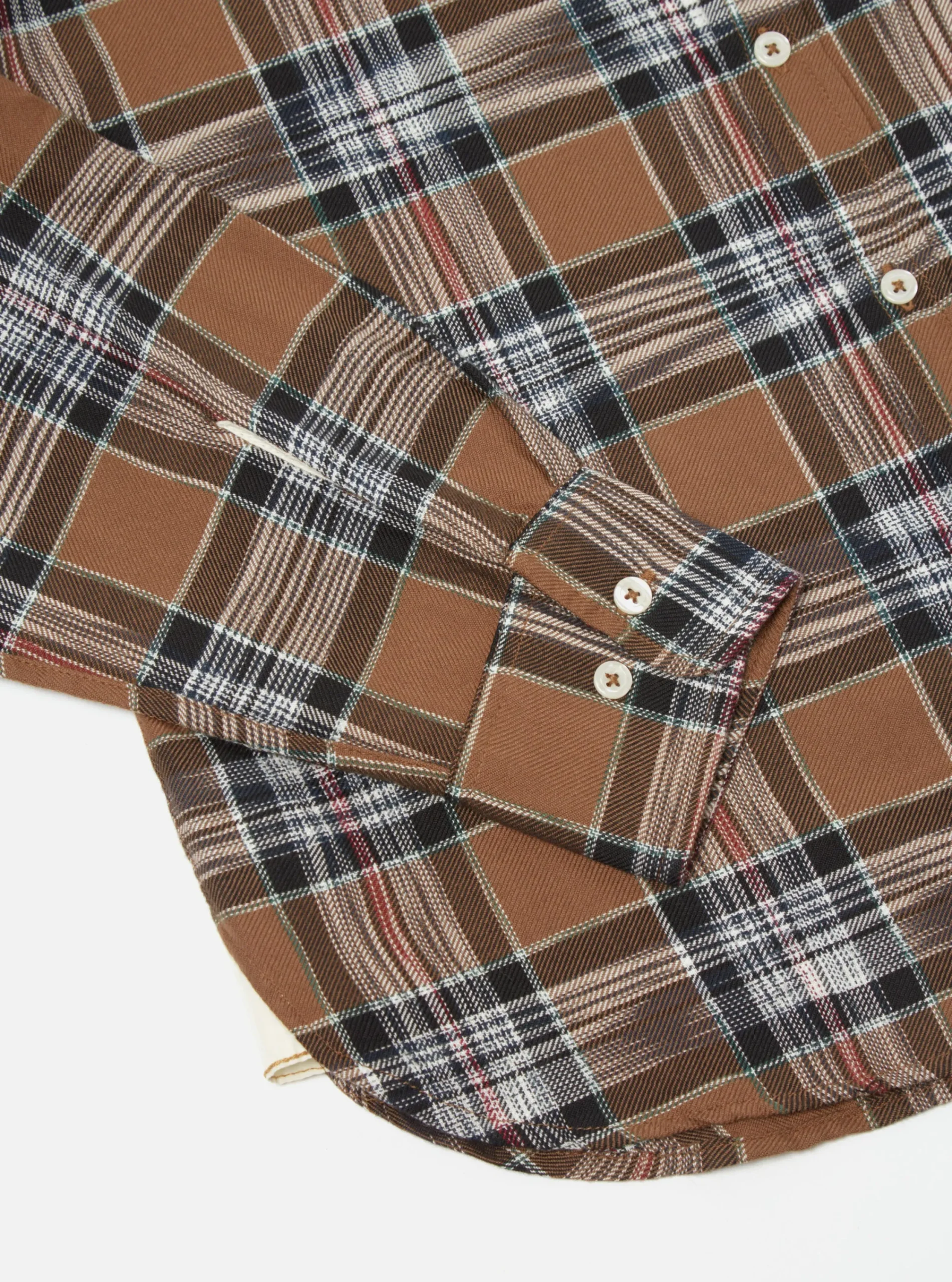 Shop Daybrook Shirt In Brown Ikat Twill Check Men Shirts.