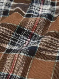 Shop Daybrook Shirt In Brown Ikat Twill Check Men Shirts.