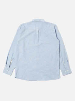 Sale Daybrook Shirt In Blue Brushed Cotton Wool Men Shirts.