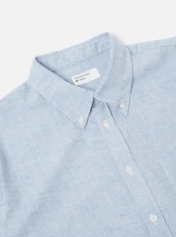 Sale Daybrook Shirt In Blue Brushed Cotton Wool Men Shirts.