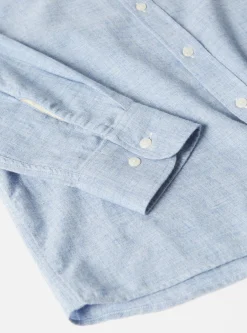 Sale Daybrook Shirt In Blue Brushed Cotton Wool Men Shirts.