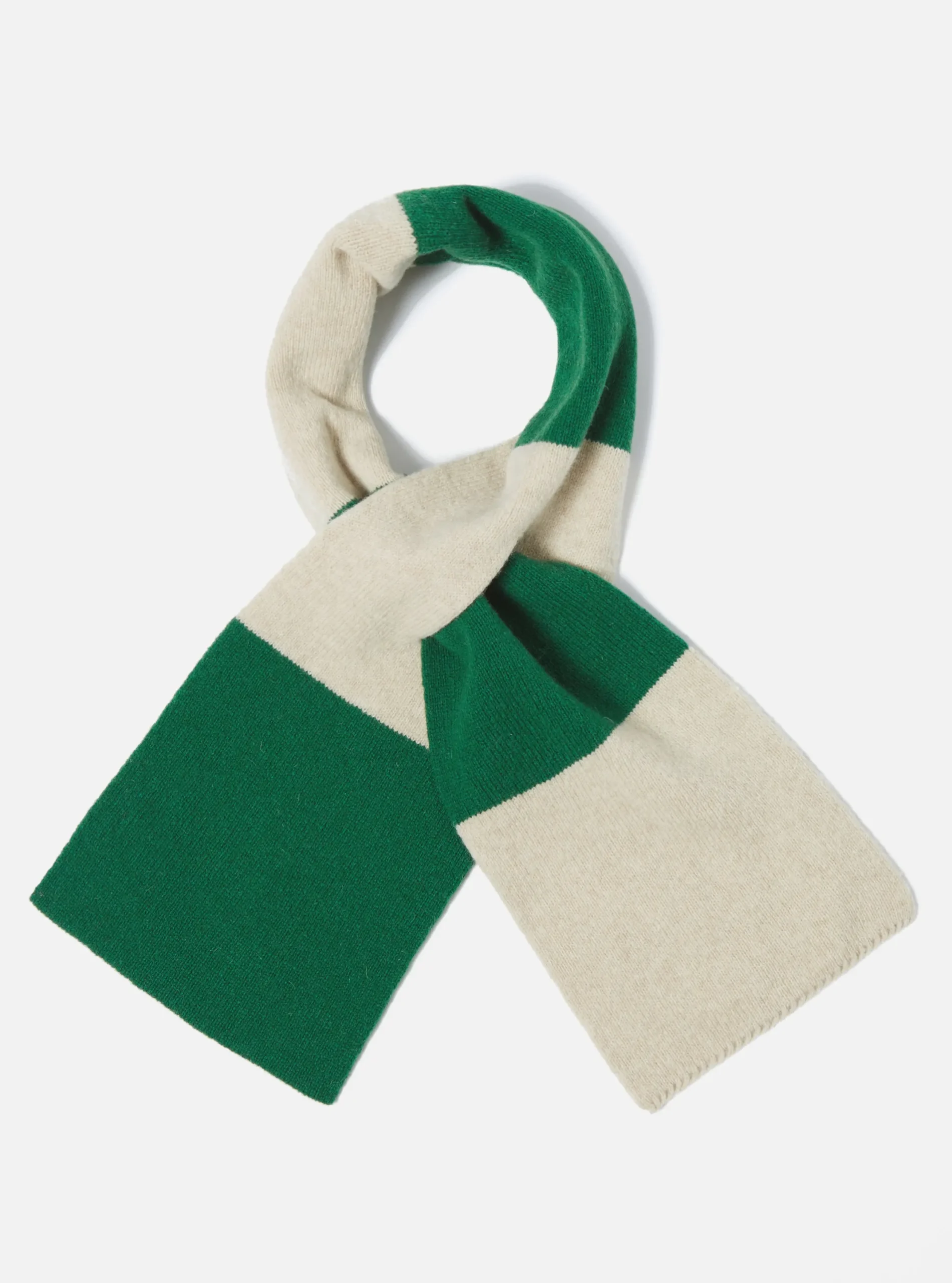 Best Sale Deluxe Football Scarf In Beige/Green Soft Wool Men Accessories.