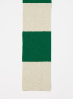 Best Sale Deluxe Football Scarf In Beige/Green Soft Wool Men Accessories.