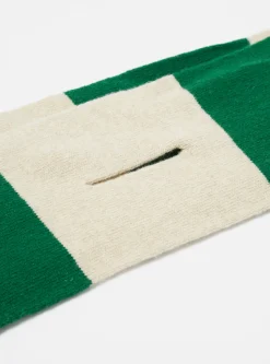 Best Sale Deluxe Football Scarf In Beige/Green Soft Wool Men Accessories.