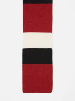 Online Deluxe Football Scarf In Black/Red/Ecru Soft Wool Men Accessories.