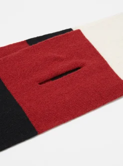 Online Deluxe Football Scarf In Black/Red/Ecru Soft Wool Men Accessories.