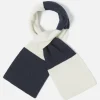 Store Deluxe Football Scarf In Navy/Ecru Soft Wool Men Accessories.