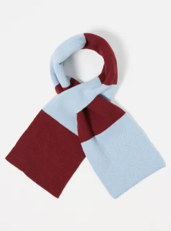 Flash Sale Deluxe Football Scarf In Sky/Claret Soft Wool Men Accessories.