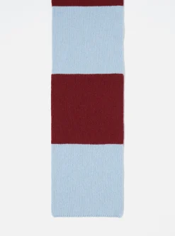 Flash Sale Deluxe Football Scarf In Sky/Claret Soft Wool Men Accessories.