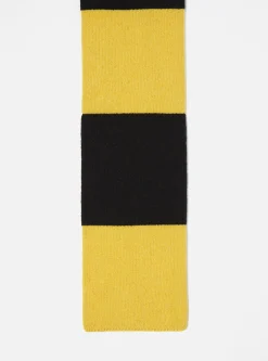 Discount Deluxe Football Scarf In Black/Yellow Soft Wool Men Accessories.
