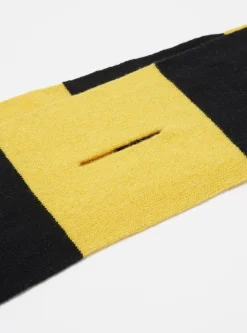 Discount Deluxe Football Scarf In Black/Yellow Soft Wool Men Accessories.