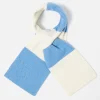 Outlet Deluxe Football Scarf In Ecru/Sky Soft Wool Men Accessories.