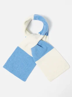 Outlet Deluxe Football Scarf In Ecru/Sky Soft Wool Men Accessories.