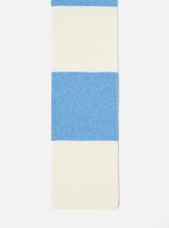 Outlet Deluxe Football Scarf In Ecru/Sky Soft Wool Men Accessories.