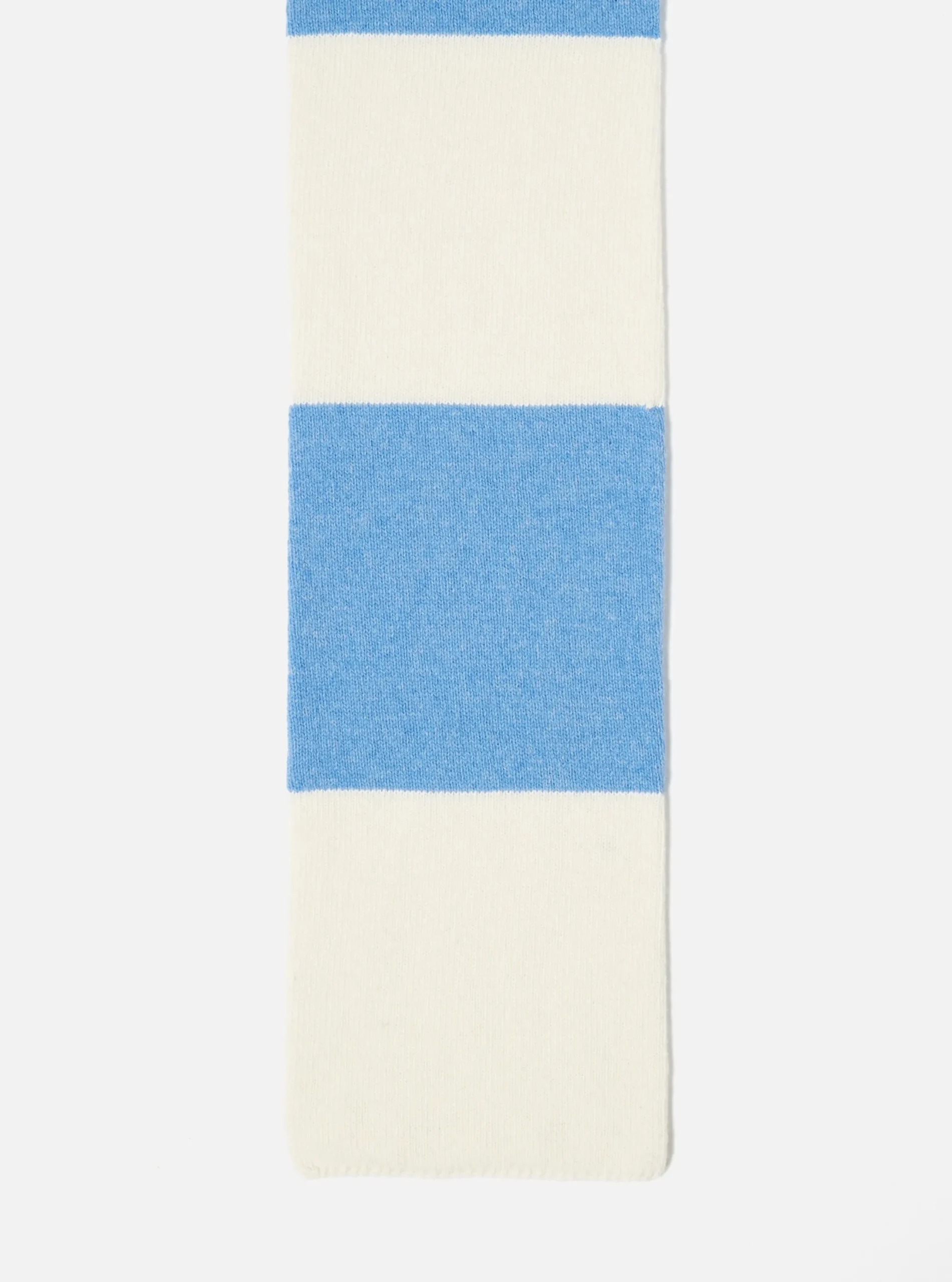 Outlet Deluxe Football Scarf In Ecru/Sky Soft Wool Men Accessories.