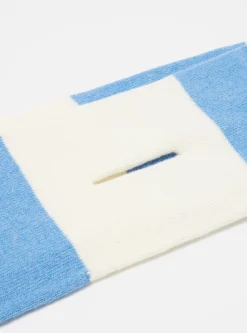 Outlet Deluxe Football Scarf In Ecru/Sky Soft Wool Men Accessories.