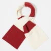 Sale Deluxe Football Scarf In Ecru/Red Soft Wool Men Accessories.